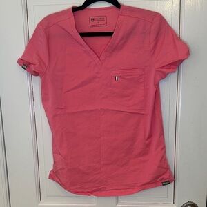 Mediclo Tencel Rose Pink Sal Essential Scrub Top‎ size S EUC